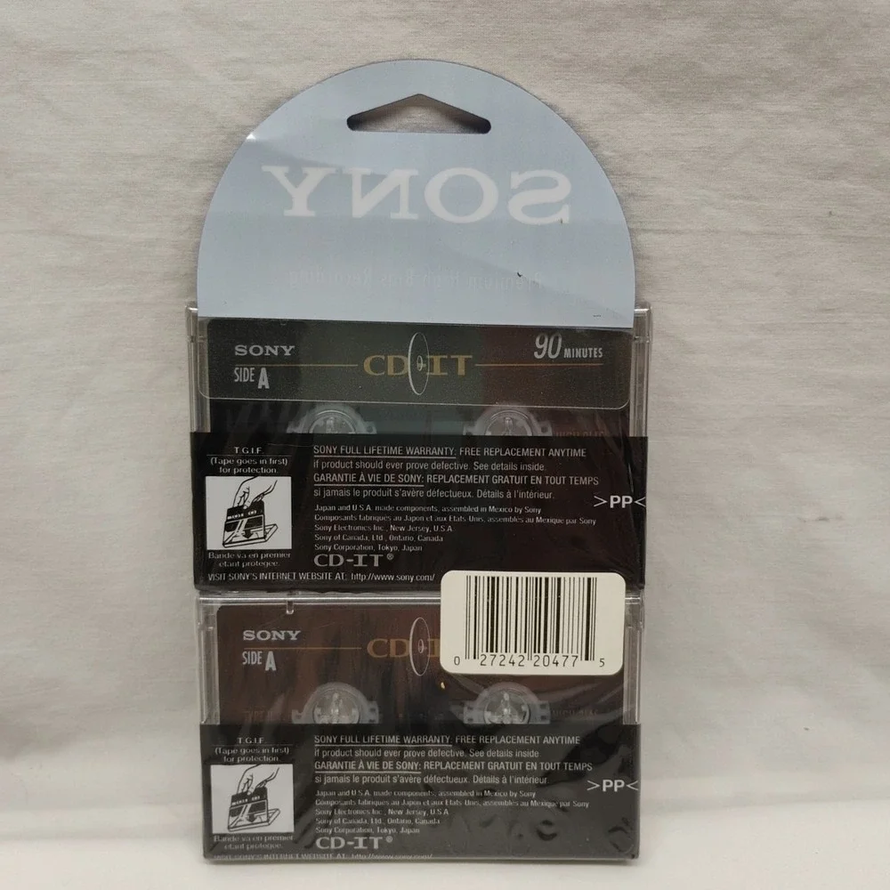 Sony CD-IT High Bias‎ Type II 90 Minutes Cassette Tapes Pack of 2 NEW Sealed